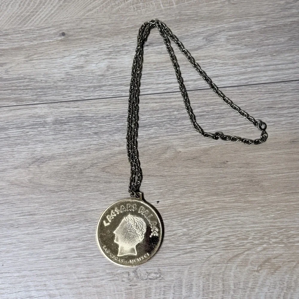 Las Vegas Casino Token Lot McCarran Airport Silver Gaming Coin Necklace Set